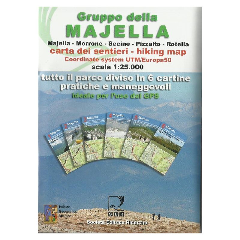 GRUPPO DELLA MAJELLA - CARTA DEI SENTIERI - HIKING MAP (Majella-Morrone-Secine-Pizzalto-Rotella).
