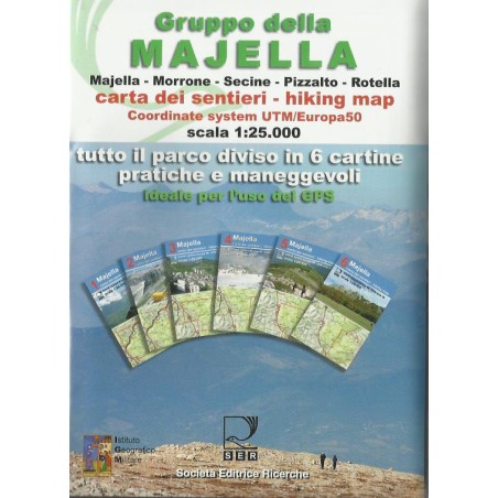 GRUPPO DELLA MAJELLA - CARTA DEI SENTIERI - HIKING MAP (Majella-Morrone-Secine-Pizzalto-Rotella).