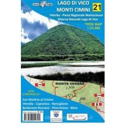 LAGO DI VICO - MONTI CIMINI - Viterbo - Parco Regionale Marturanum - Riserva Naturale lago di Vico - trek map 1:25.000