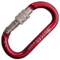 MOSCHETTONE PARALLELO A GHIERA KONG  OVAL ALU CLASSIC KL KN22 SCREW ROSSO