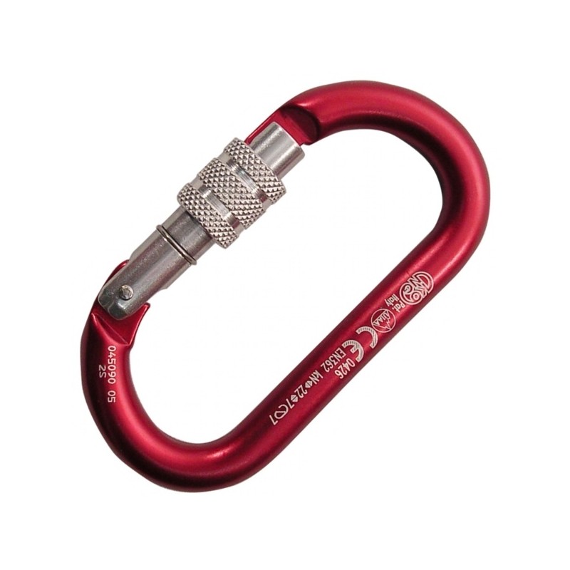 MOSCHETTONE PARALLELO A GHIERA KONG  OVAL ALU CLASSIC KL KN22 SCREW ROSSO