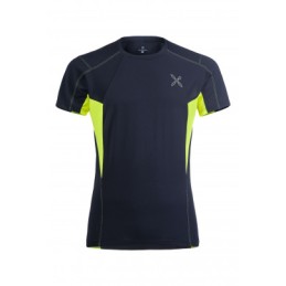 OUTDOOR PERFORM  T-SHIRT - BLU NOTTE/GIALLO FLUO